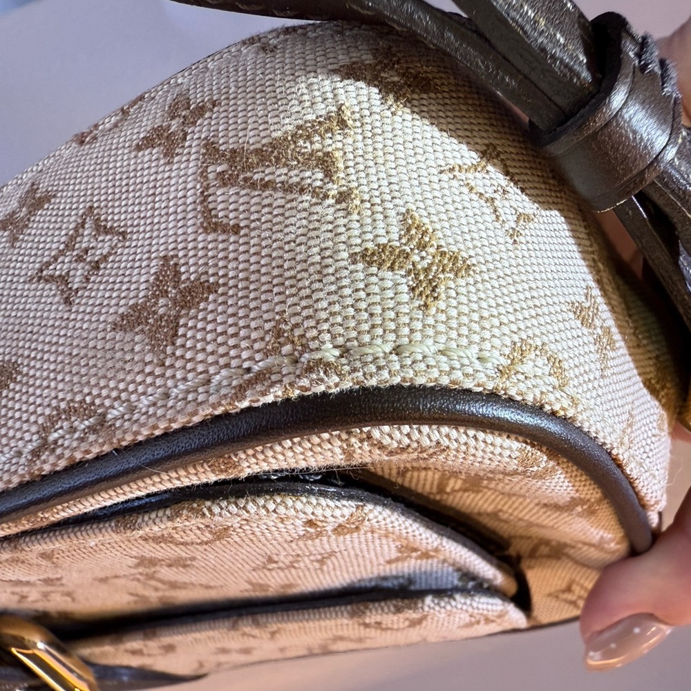 Louis Vuitton Monogram Mini Lin Canvas Shoulder Bag - Brown - Picture 10 of 14